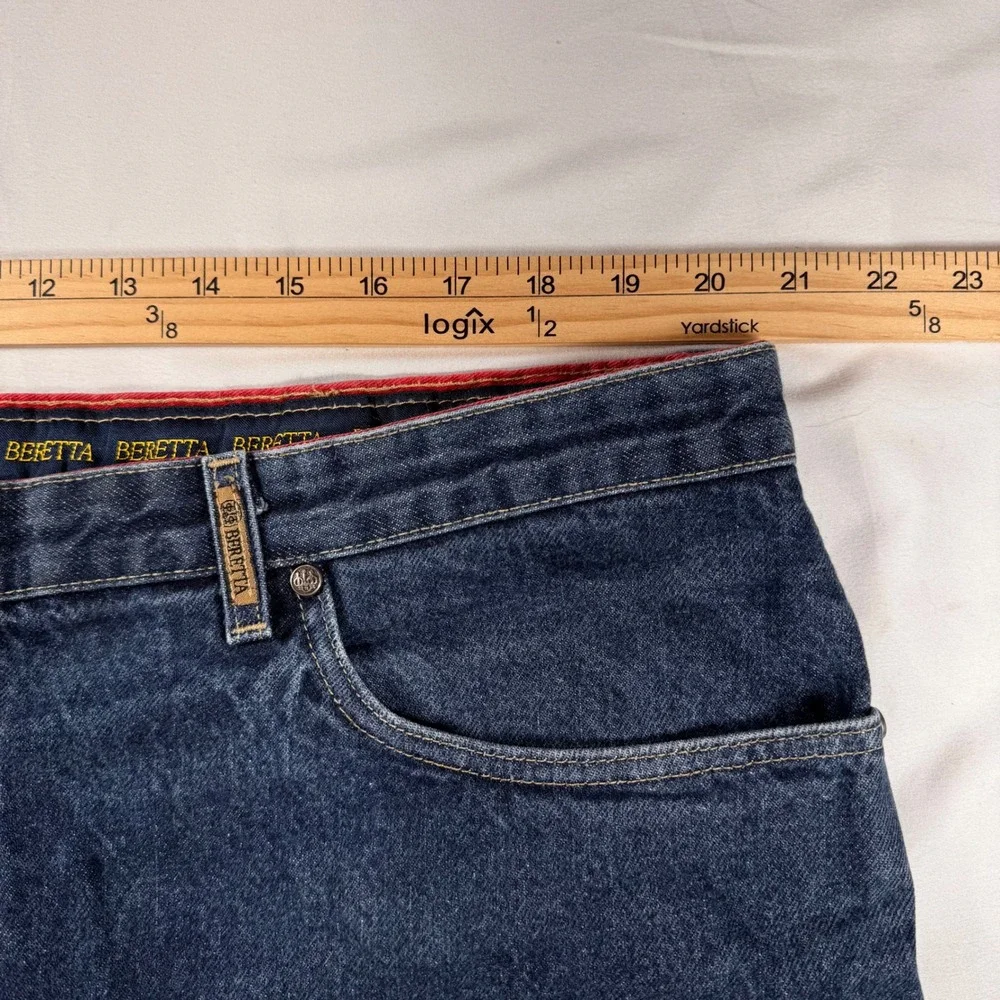 Beretta Mens Dark Blue Denim Jeans Size 42x30 Made‎ in USA Straight Leg